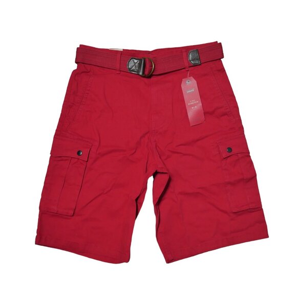 Levi's Snap Cargo Shorts Men's Size 30 Scooter Red Microdobby Stretch Canvas NWT - Picture 2 of 8